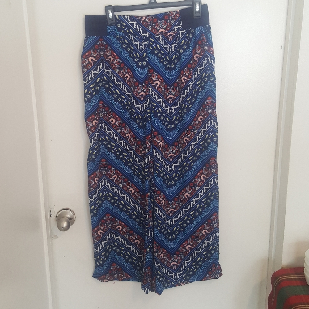 🌼3 for 22🌼Blue multi color Peasant Pants sz lg